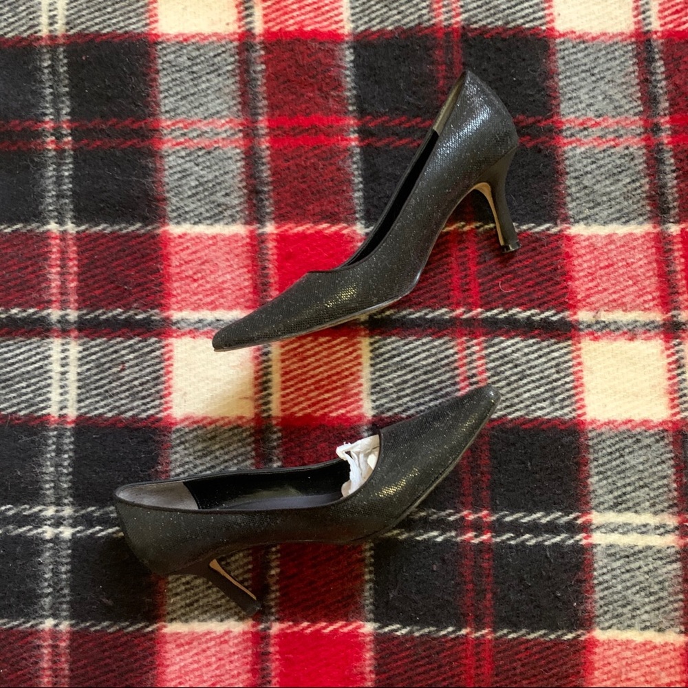 Nina Black Sparkly Pointed Heels